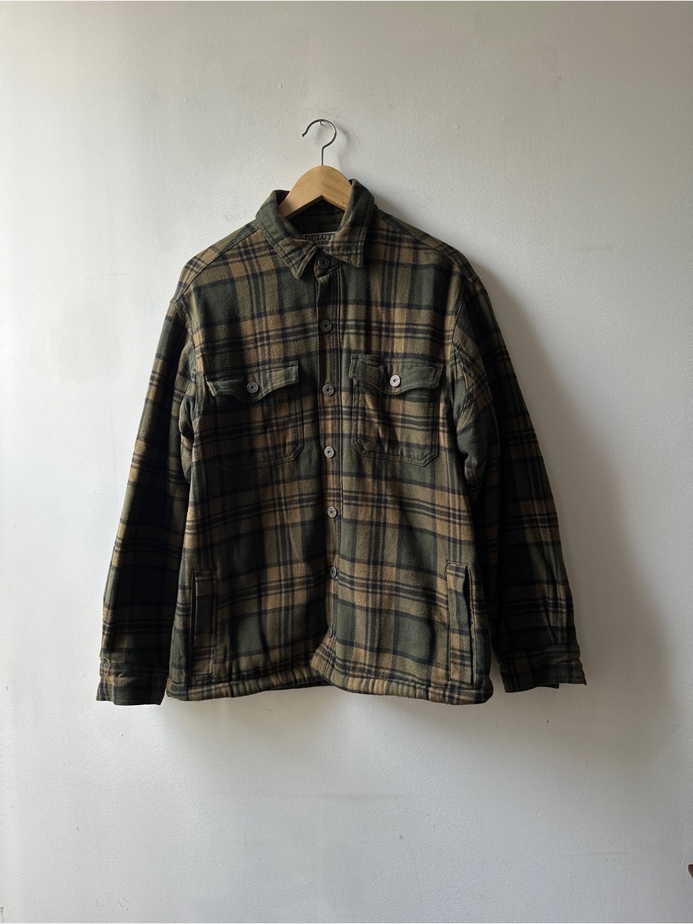 Duluth Trading Co. green plaid shirt jacket S